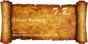 Tálos Roland névjegykártya